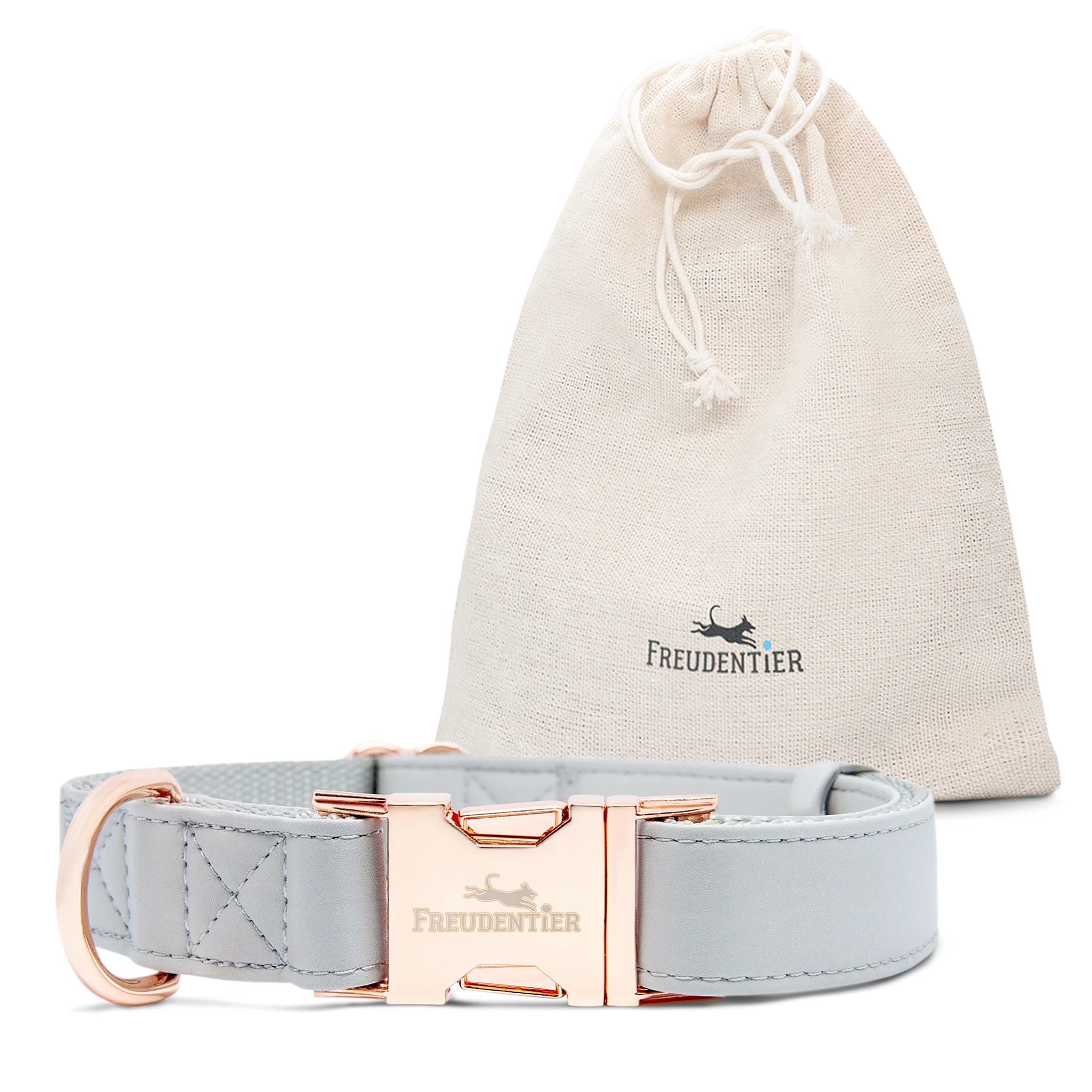 Freudentier gefüttertes Halsband aus Leder cognac 38 cm, 2,5 cm