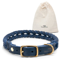 Hundehalsband aus Fettleder - AlsterTwist Kollektion in Royal Blue