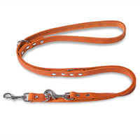 NEU: Hundeleine aus Leder - Alsterufer Kollektion in Sunset Orange