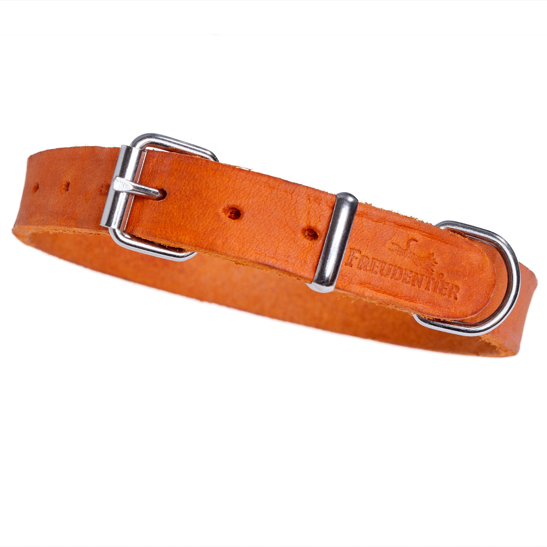 NEU: Hundehalsband aus Leder - Alsterufer Kollektion in Sunset Orange