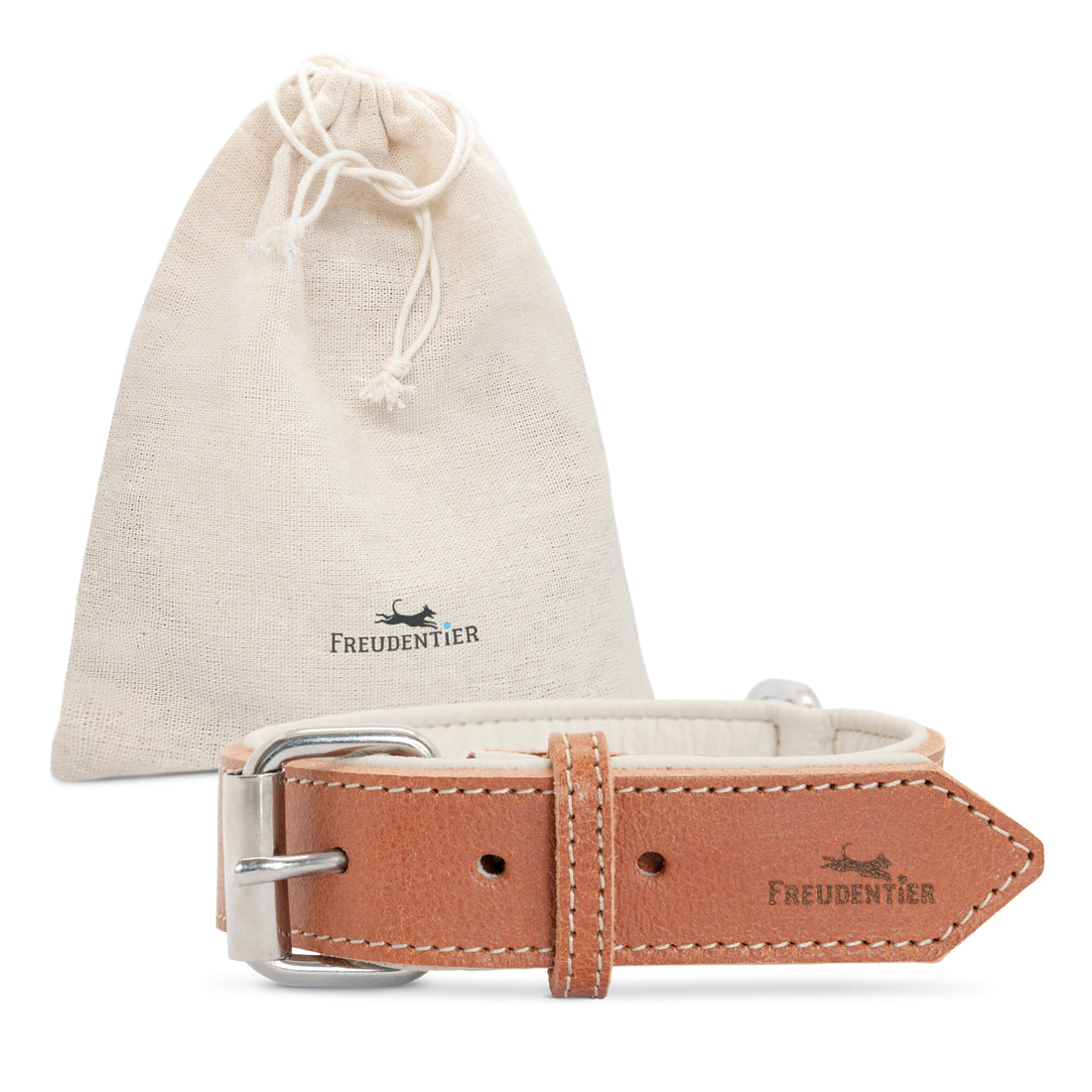 Hundehalsband aus Leder - Amstelpark Kollektion in Cognac