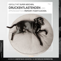 Rundes Orthopädisches Hundebett - Murmeltier in Dunkelgrau