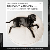 Rundes Orthopädisches Hundebett - Murmeltier in Hellgrau