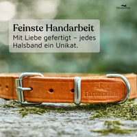 NEU: Hundehalsband aus Leder - Alsterufer Kollektion in Sunset Orange