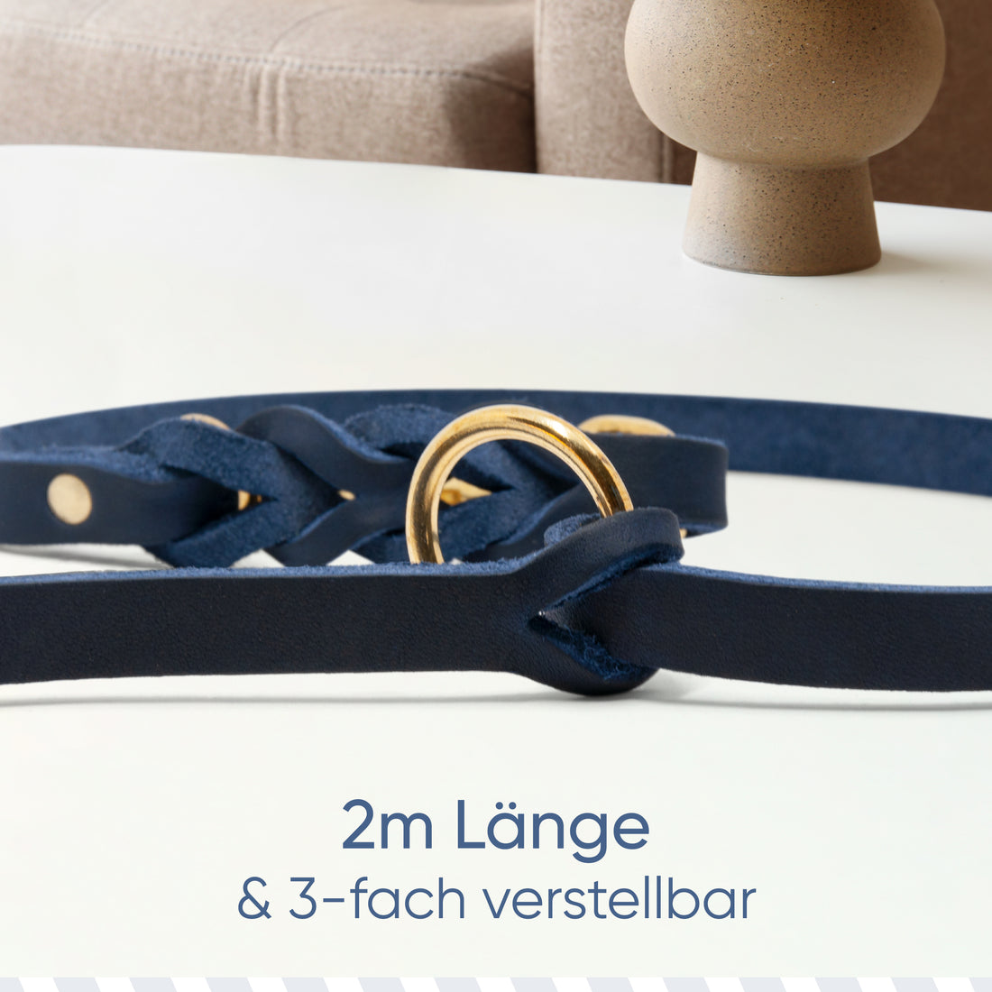 Hundeleine aus Fettleder - AlsterTwist Kollektion in Royal Blue