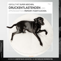Rundes Orthopädisches Hundebett - Murmeltier in Cremeweiß
