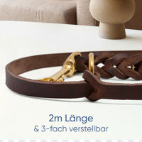 Hundeleine aus Fettleder - AlsterTwist Kollektion in Chocolate