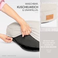 Rundes Orthopädisches Hundebett - Murmeltier in Hellgrau