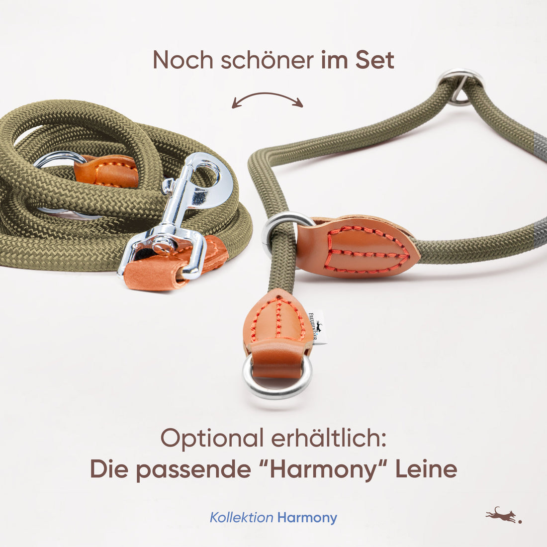 Hundehalsband mit Zugstopp - Harmony Kollektion in waldgrün