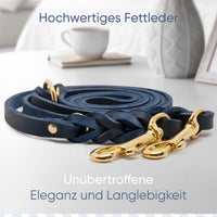 Hundeleine aus Fettleder - AlsterTwist Kollektion in Royal Blue