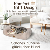 Orthopädisches Hundebett aus Teddy - Kuschelbär Kollektion in Greige