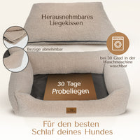 Orthopädisches Hundebett aus Teddy - Kuschelbär Kollektion in Greige