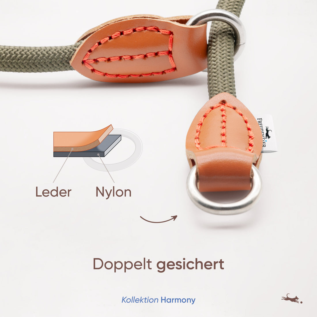 Hundehalsband mit Zugstopp - Harmony Kollektion in waldgrün