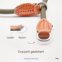Hundehalsband mit Zugstopp - Harmony Kollektion in waldgrün