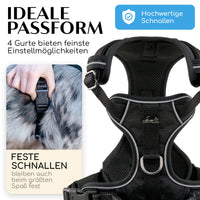 Atmungsaktives Hundegeschirr - Clyde Black Edition