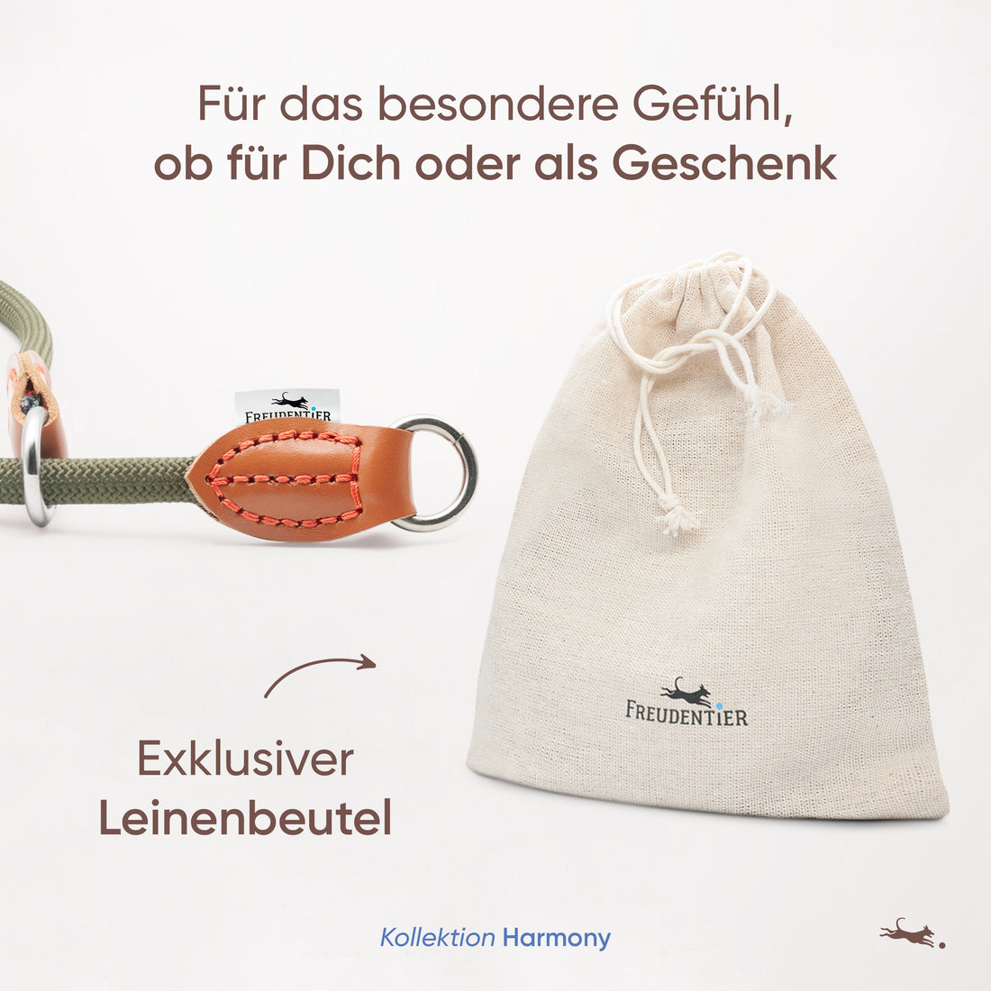 Hundehalsband mit Zugstopp - Harmony Kollektion in waldgrün