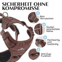 Atmungsaktives Hundegeschirr - Clyde Kollektion in Chocolate
