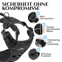 Atmungsaktives Hundegeschirr - Clyde Black Edition