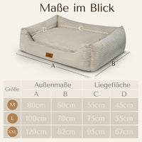 Orthopädisches Hundebett aus Cord - Cordelle in Creme