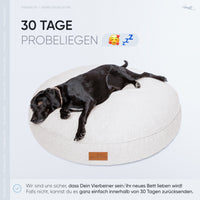 Rundes Orthopädisches Hundebett - Murmeltier in Hellgrau