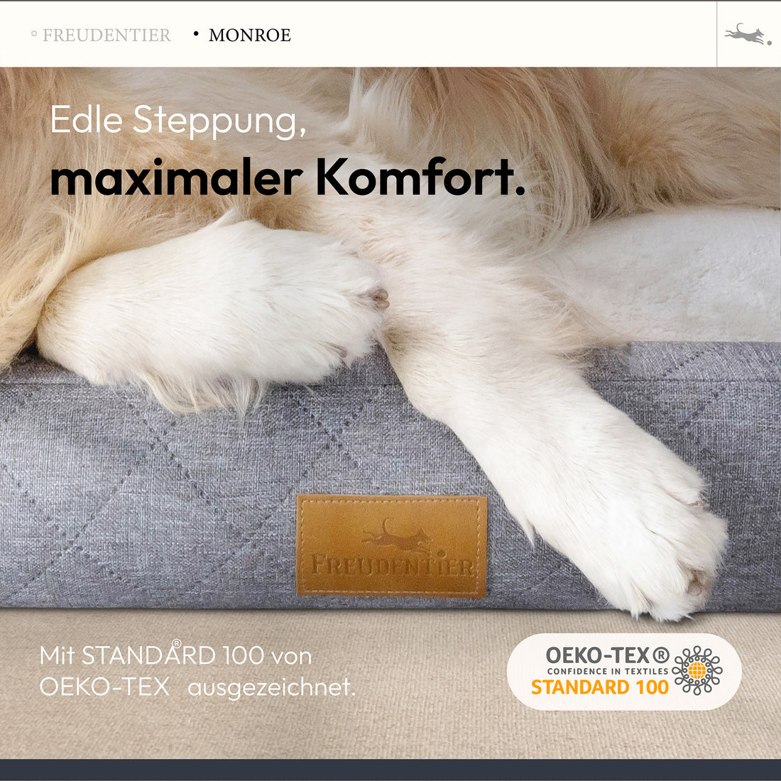 Orthopädisches Hundebett mit Steppung - Model Monroe