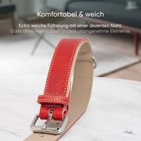 Hundehalsband aus Leder - Amstelpark Kollektion in Spicy Red