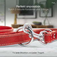 Hundeleine aus Leder - Amstelpark Kollektion in Spicy Red