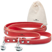 Hundeleine aus Leder - Amstelpark Kollektion in Spicy Red