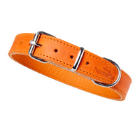 NEU: Hundehalsband aus Leder - Alsterufer Kollektion in Sunset Orange