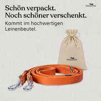 NEU: Hundeleine aus Leder - Alsterufer Kollektion in Sunset Orange