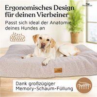 NEU: Orthopädisches Hundekissen aus Teddy - Kuschelbär Kollektion in Greige
