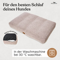 NEU: Orthopädisches Hundekissen aus Teddy - Kuschelbär Kollektion in Greige