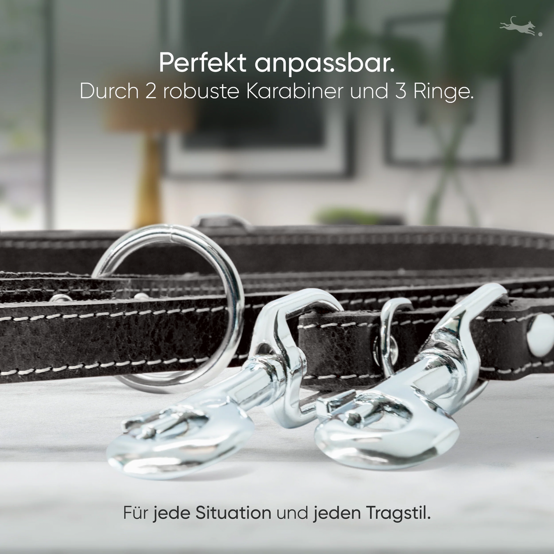 NEU: Hundeleine aus Leder - Amstelpark Kollektion in Midnight