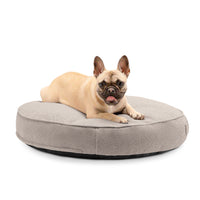 Rundes Orthopädisches Hundebett - Murmeltier in Dunkelgrau
