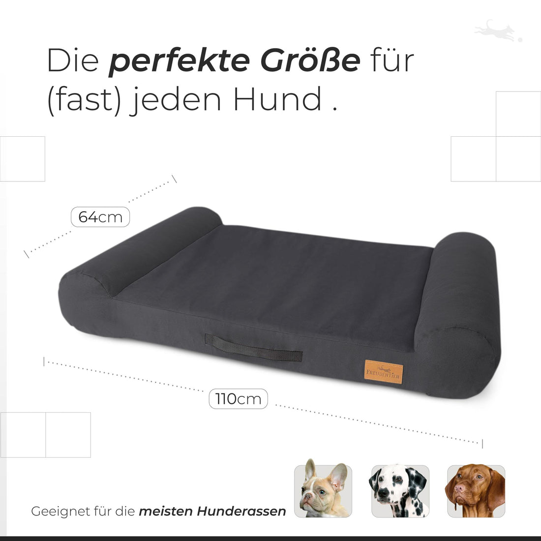 Orthopädisches Hundebett - Kuscheltier in Dark