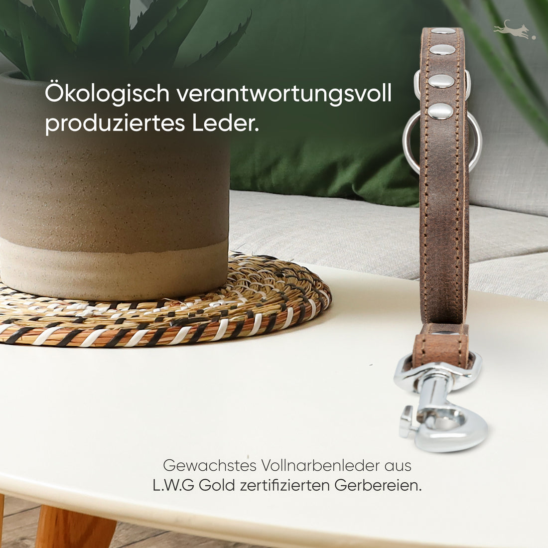 Hundeleine aus Leder - Amstelpark Kollektion in Dark Chocolate
