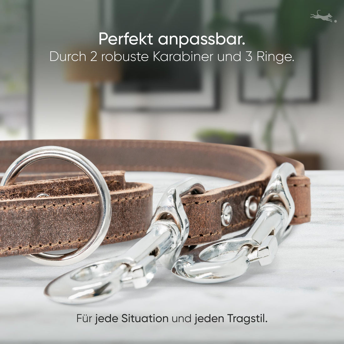 Hundeleine aus Leder - Amstelpark Kollektion in Dark Chocolate