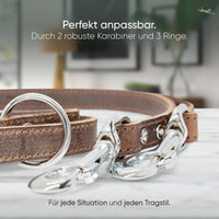 Hundeleine aus Leder - Amstelpark Kollektion in Dark Chocolate