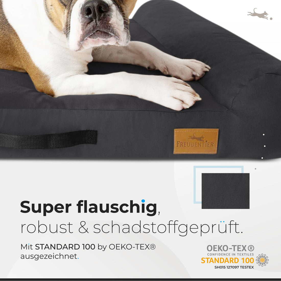 Orthopädisches Hundebett - Kuscheltier in Dark