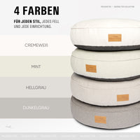 Rundes Orthopädisches Hundebett - Murmeltier in Dunkelgrau