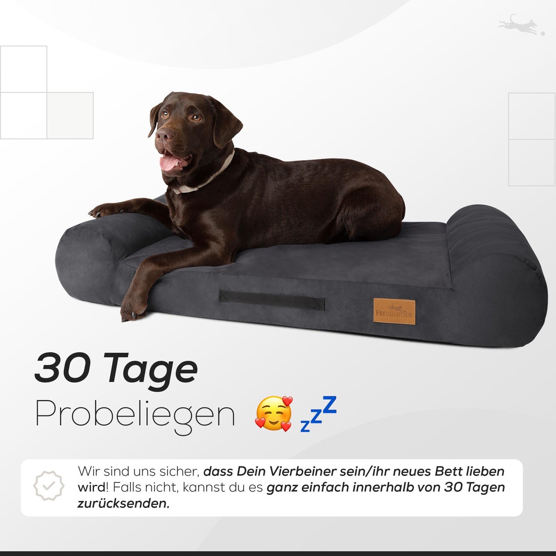 Orthopädisches Hundebett - Kuscheltier in Dark