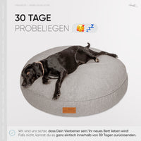 Rundes Orthopädisches Hundebett - Murmeltier in Dunkelgrau