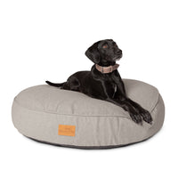 Rundes Orthopädisches Hundebett - Murmeltier in Dunkelgrau