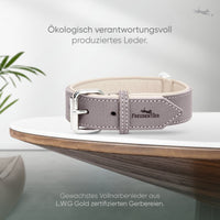 Hundehalsband aus Leder - Amstelpark Kollektion in Graubraun