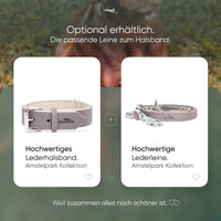 Hundehalsband aus Leder - Amstelpark Kollektion in Graubraun
