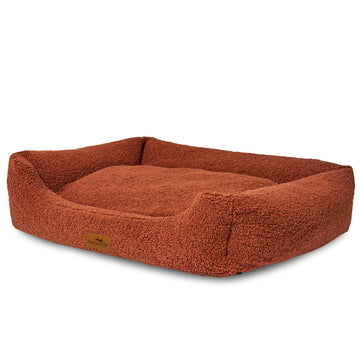 NEU: Orthopädisches Hundebett aus Teddy - Kuschelbär in Herbstlaub | Limited Edition