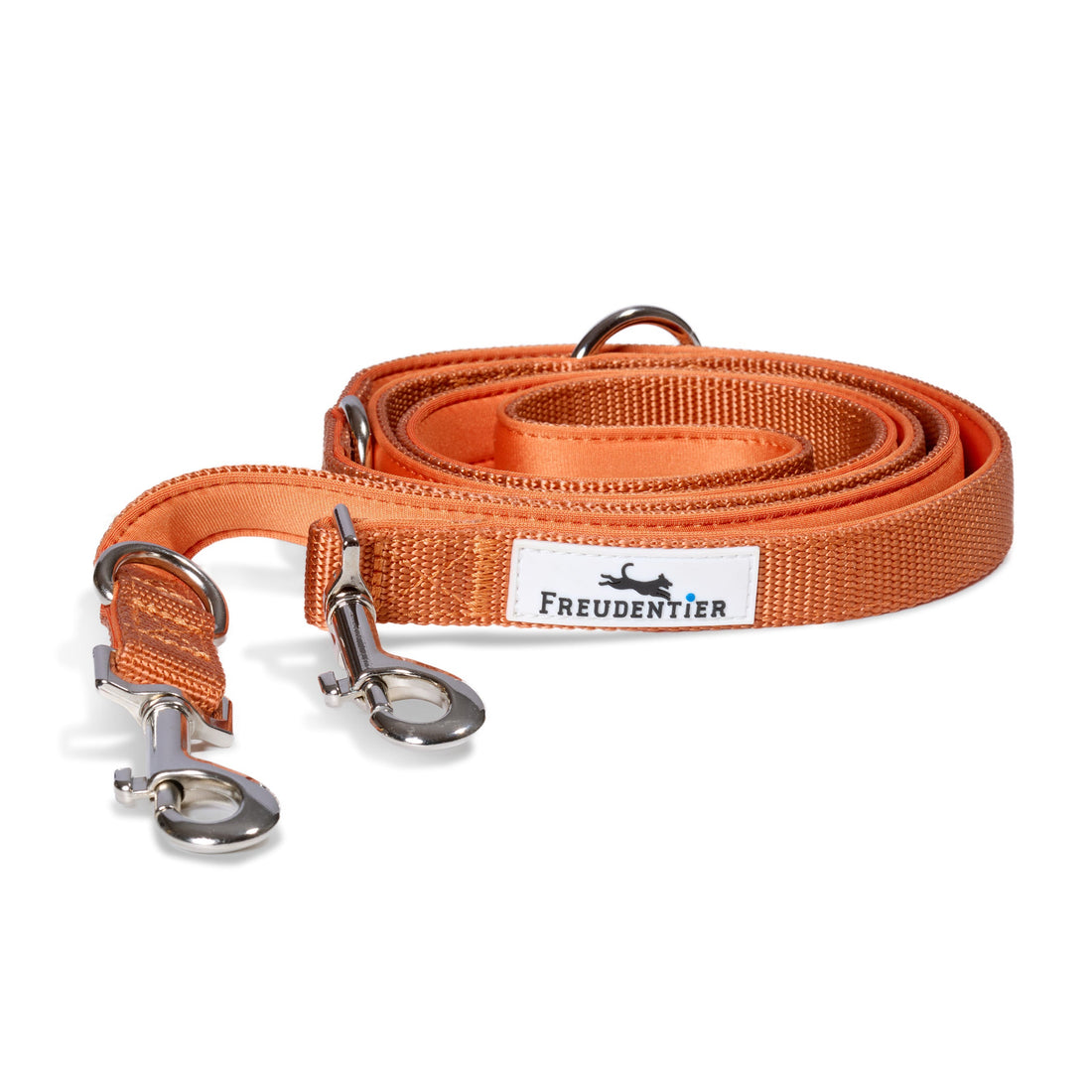 Hundeleine 2m - Führleine verstellbar, weich in der Hand - Leine Hund für kleine, mittelgroße & große Hunde - Model Clyde in Orange