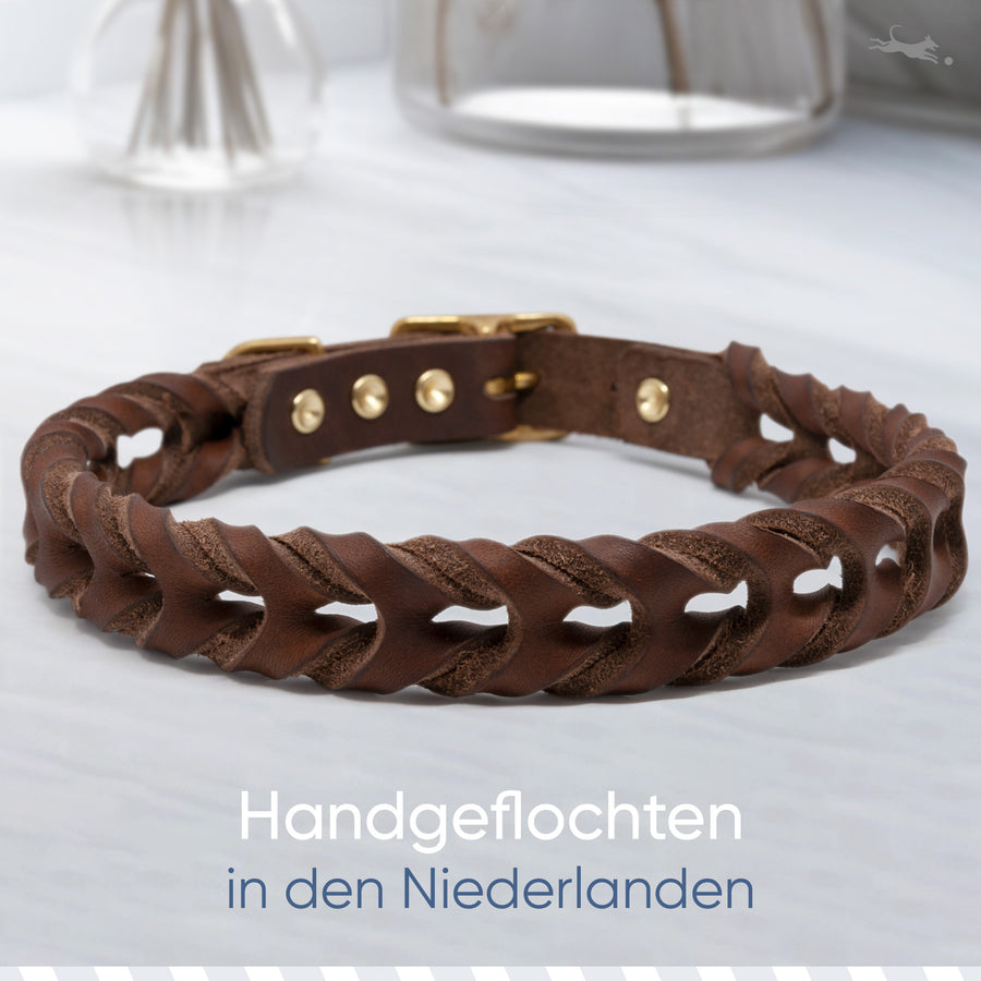 Hundehalsband aus Fettleder - AlsterTwist Kollektion in Chocolate