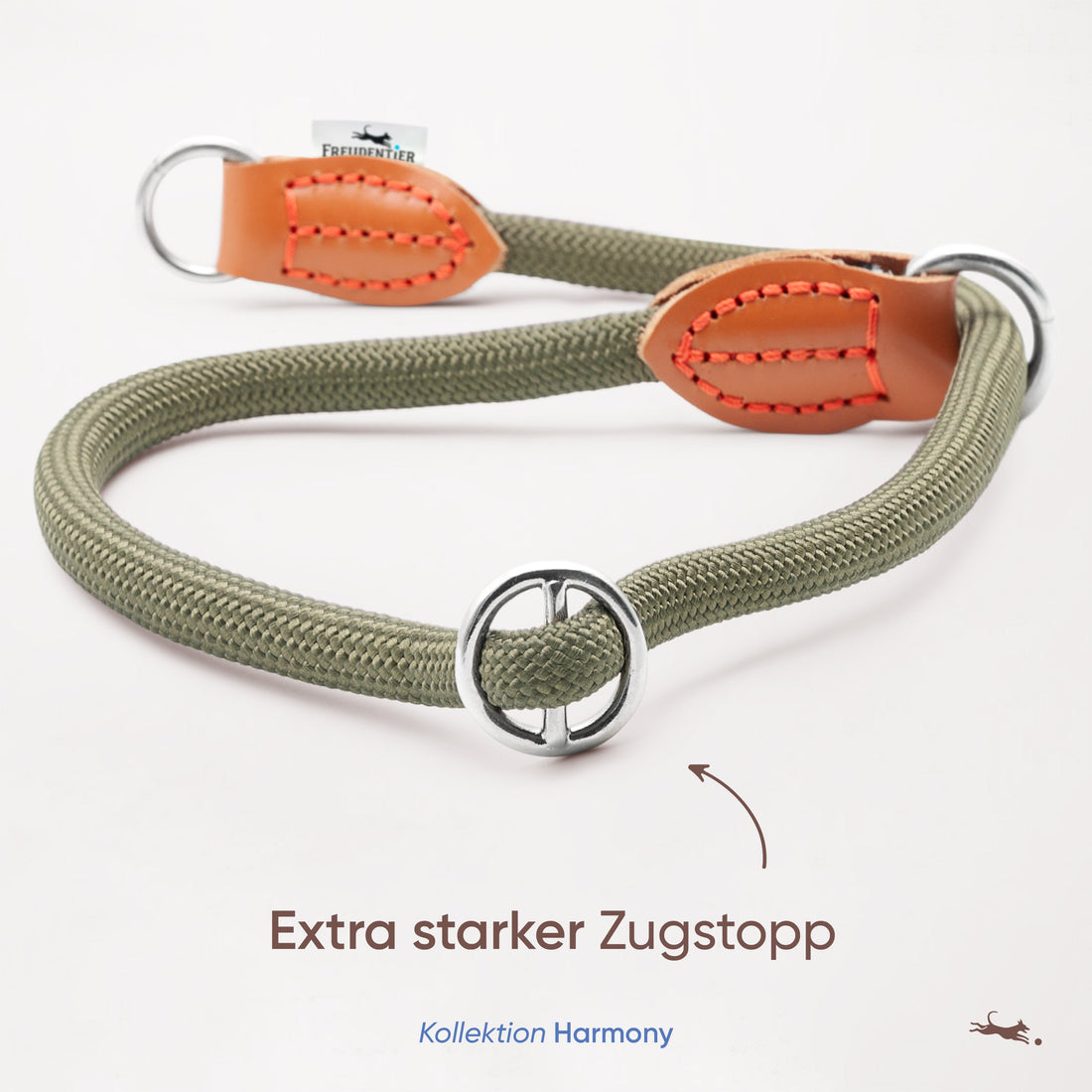 Hundehalsband mit Zugstopp - Harmony Kollektion in waldgrün