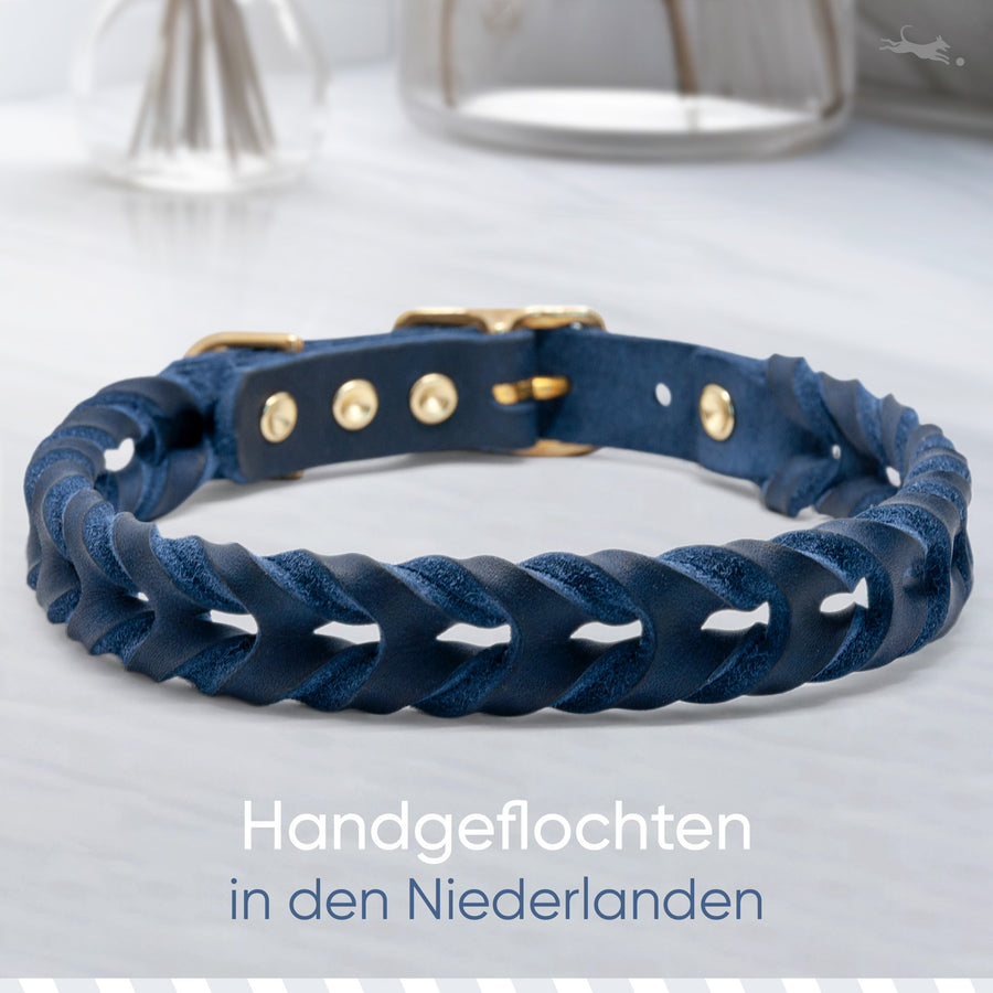 Hundehalsband aus Fettleder - AlsterTwist Kollektion in Royal Blue